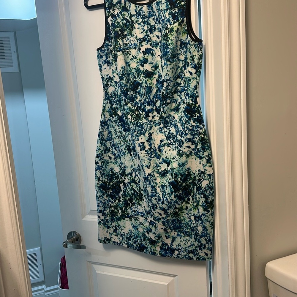 Marc New York Green and Blue Sheath Mini Dress